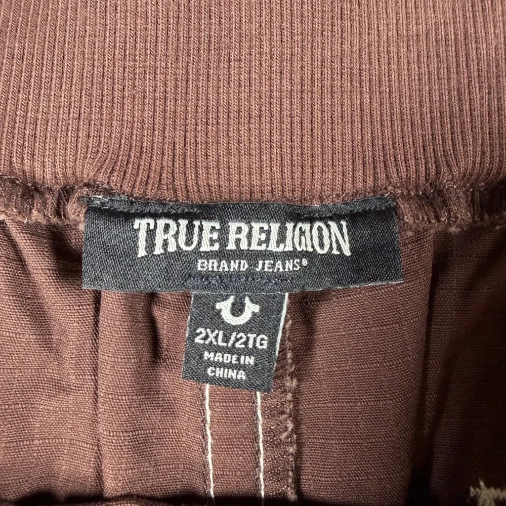 True Religion Men's 2XL Brown Cargo Pants NWT Baggy Utility Contrast Stitch Y2K